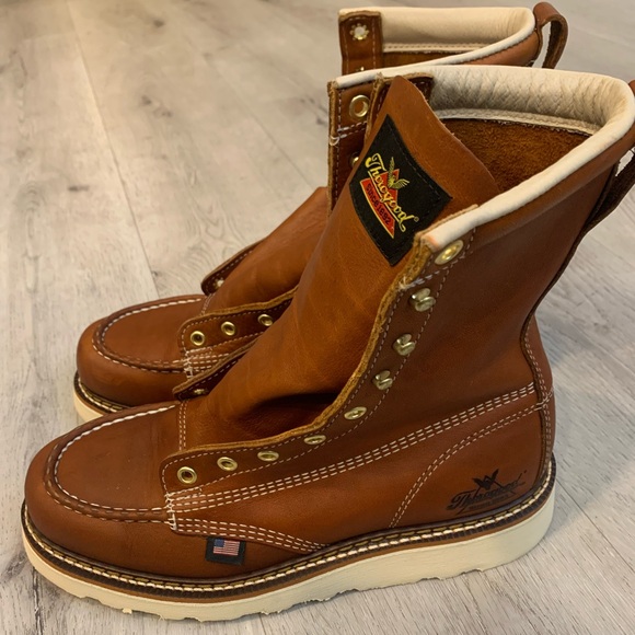 Thorogood American heritage 6" tobacco moc toe Tan work boots for men size 7.5D - Picture 6 of 16